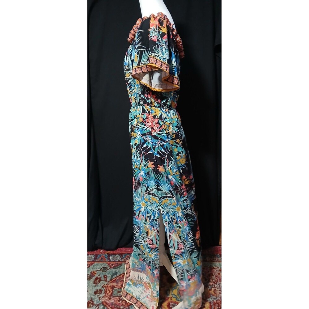 Flying Tomato Long Maxi On/Off Shoulder Style Tropical Dress  Large - Picture 2 of 13